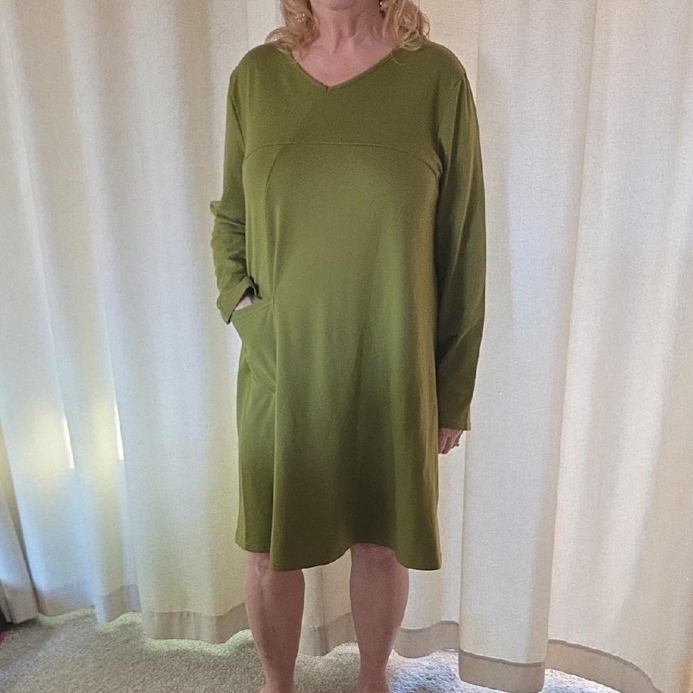 Zanzea Long Sleeve Dress in Olive